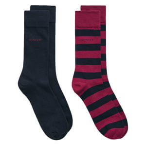 GANT 2-Pack Barstriped & Solid Socks